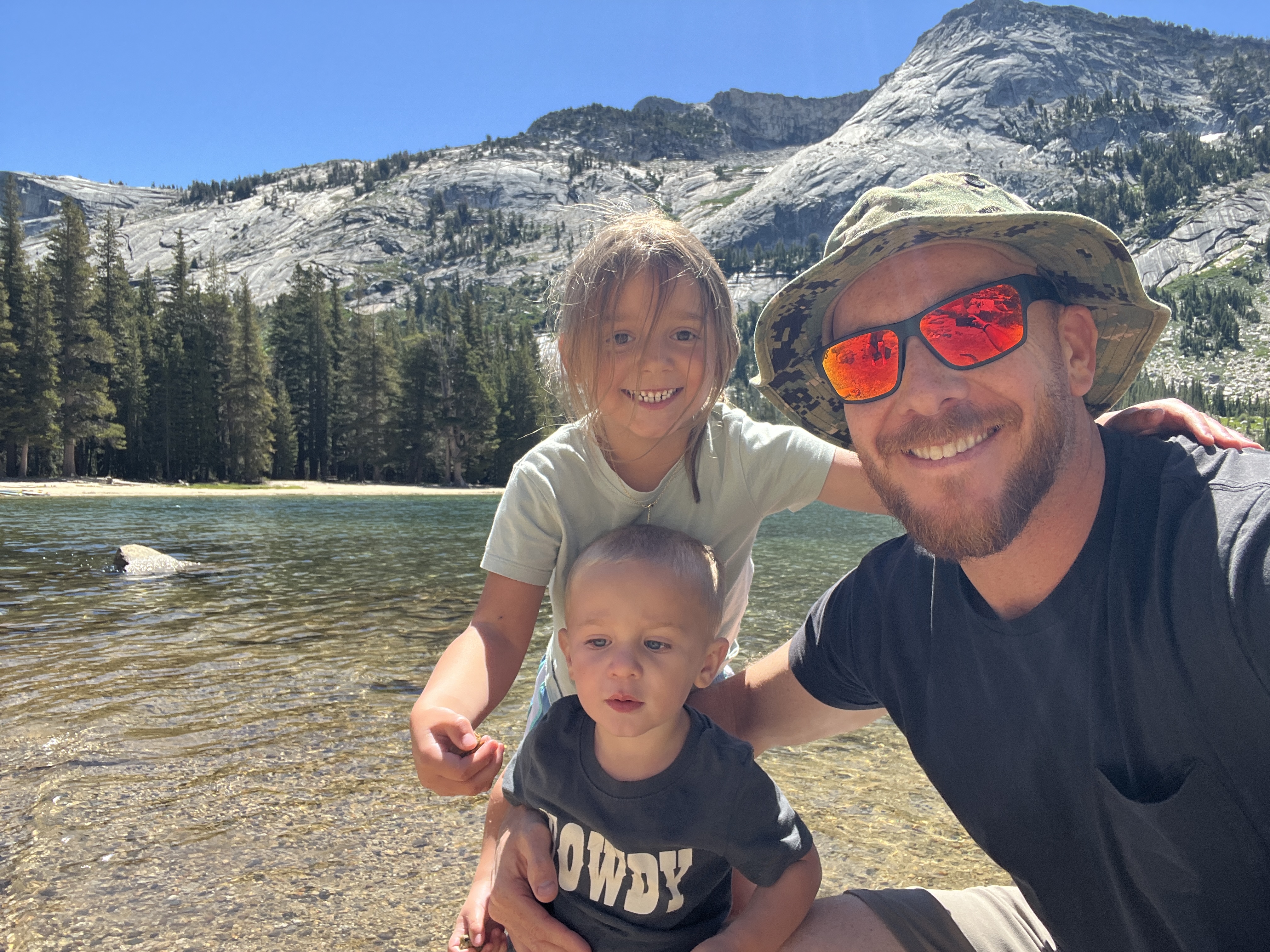 Jed Bratt and family by the lake