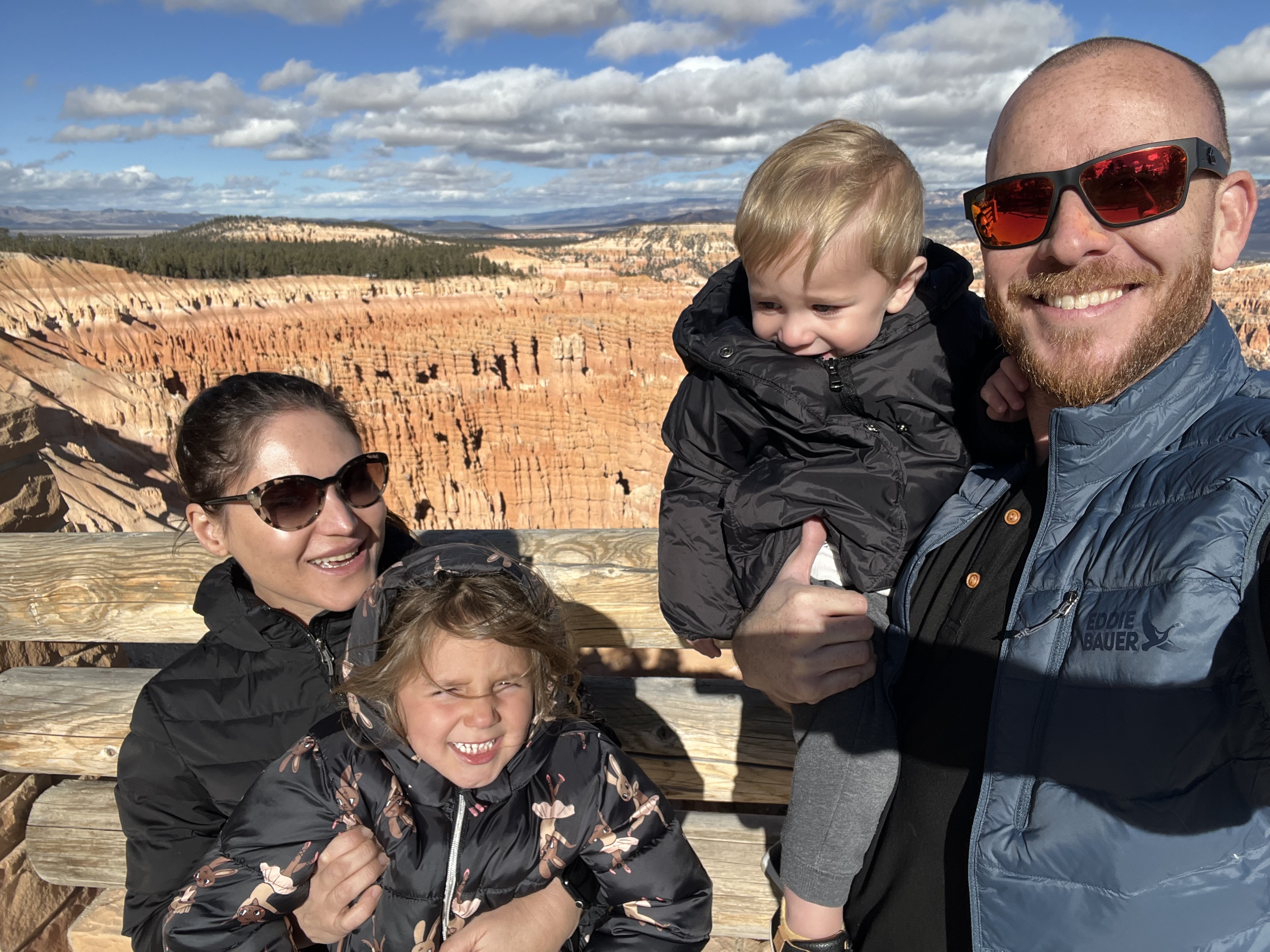 Jed Bratt, Jamile, and family traveling